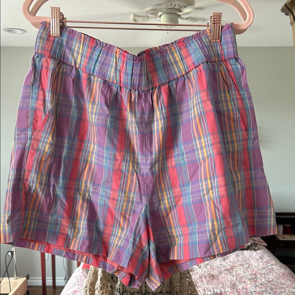 Jcrew Casual Plaid Elastic-Waist Women’s Shorts in Multicolor